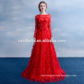 elegant Long Sleeve Red Wedding Dresses Evening Dress Evening Wear Party Wear
